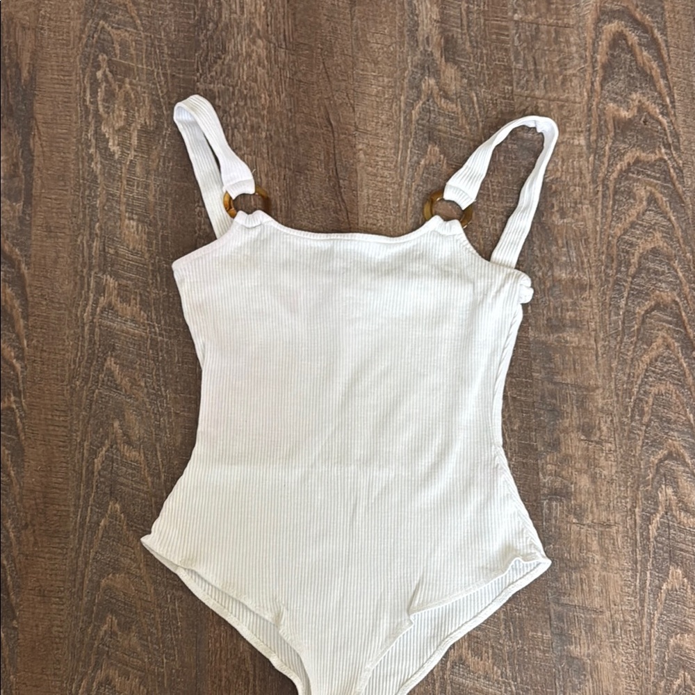 White ribbed bodysuit